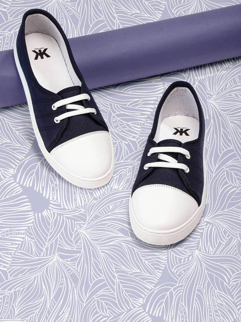 Buy Kook N Keech Women Navy Blue Solid Sneakers Casual Shoes for Women 15011414 Myntra