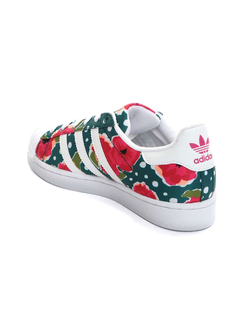 Buy ADIDAS Originals Kids Teal Green Pink Floral Print Superstar J Sneakers Casual Shoes for Unisex Kids 1501468 Myntra