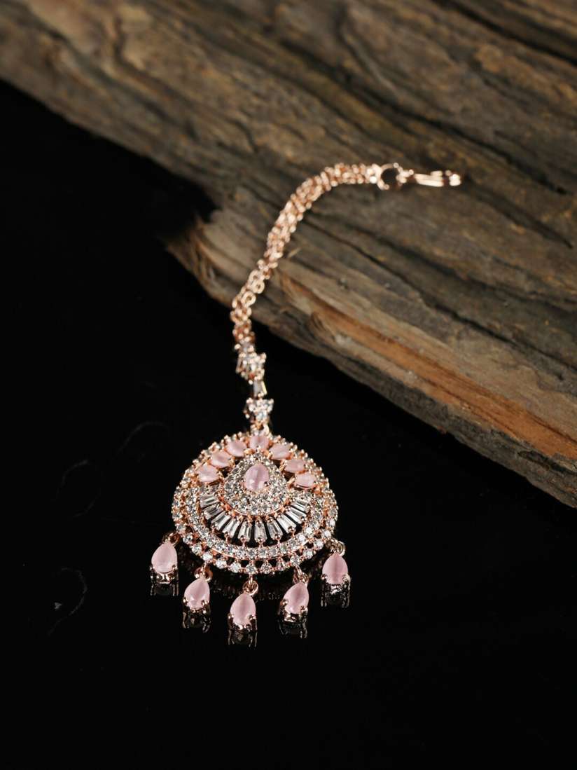 Rose gold maang tikka top