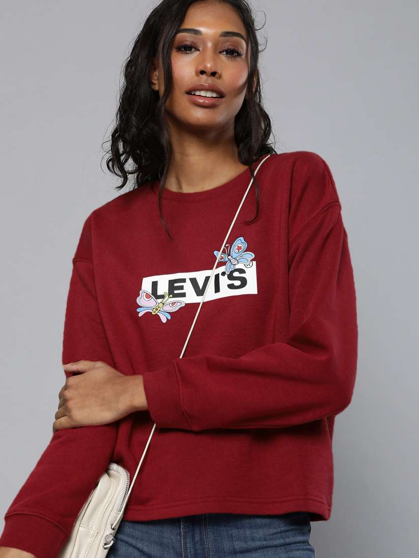 Levi's red sweatshirt womens online
