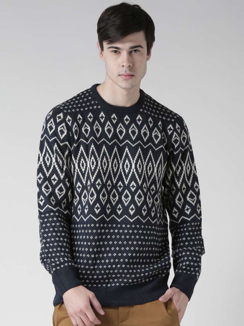 Geometric print sweater on sale