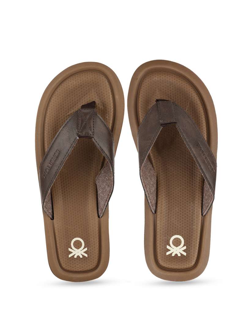 Buy United Colors of Benetton Men Camel Brown Brown Rubber Thong Flip Flops Flip Flops for Men 15017934 Myntra