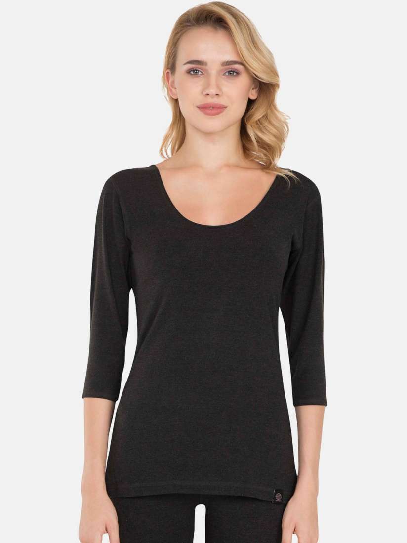 Buy Jockey Women Black Solid Thermal Top Thermal Tops for Women 15019128 Myntra