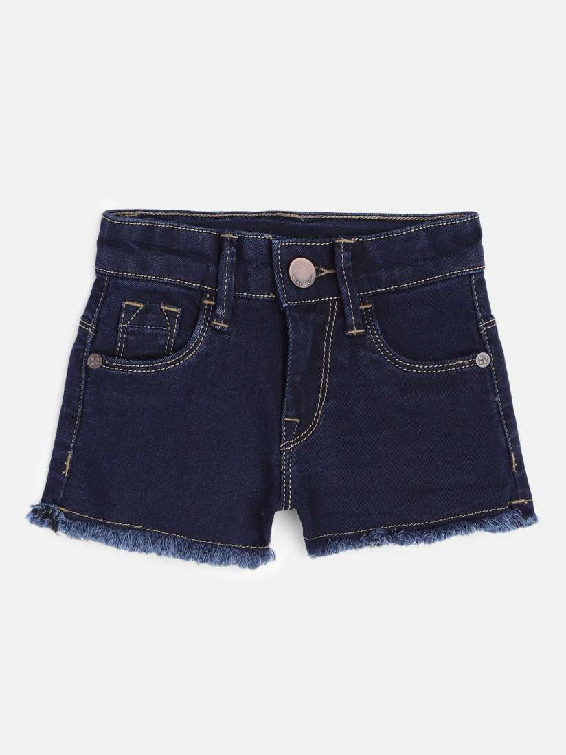Buy HERE NOW Girls Navy Blue Denim Shorts Shorts for Girls 15020274 Myntra