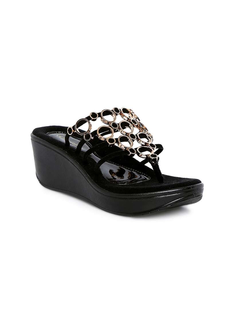 Buy Catwalk Women Black Solid Wedges Heels for Women 1502225 Myntra