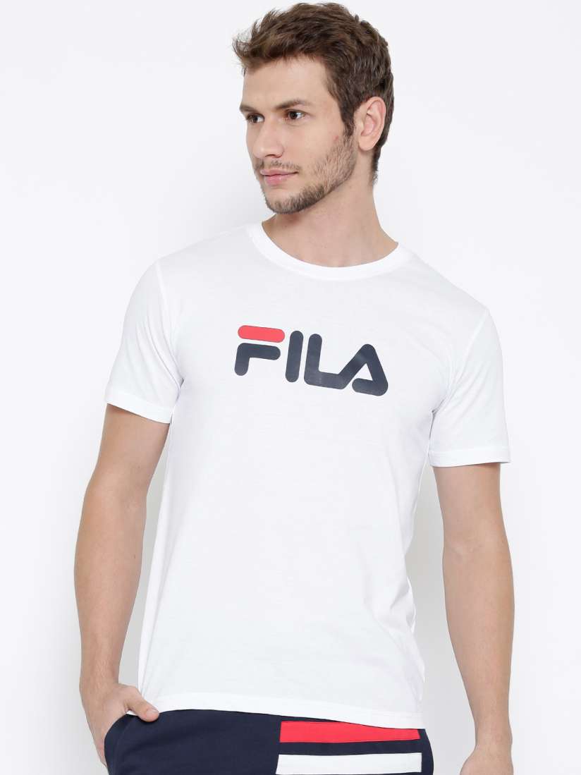 Buy FILA Men White Eagle Printed Round Neck T shirt Tshirts for Men 1502780 Myntra