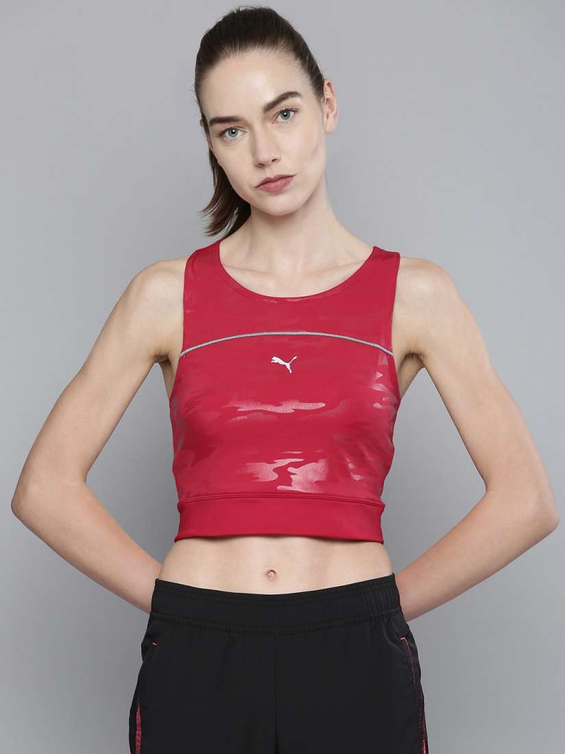 Buy Puma Red Brand Logo High Shine Slim Tank Crop Top Tops for Women 15029886 Myntra