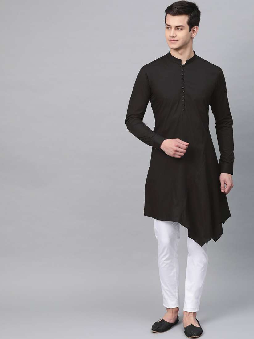 Buy See Designs Men Black Asymmetrical Kurta Kurtas for Men 15031264 Myntra