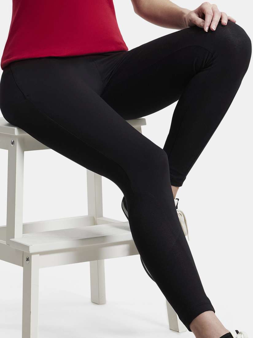 Buy Jockey Super Combed Cotton Stretch Yoga Pants with Side Zipper Pocket AA01 Tights for Women 15040500 Myntra