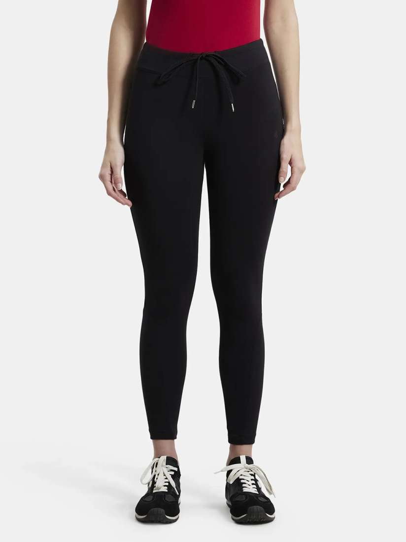 Buy Jockey Super Combed Cotton Stretch Yoga Pants with Side Zipper Pocket AA01 Tights for Women 15040504 Myntra