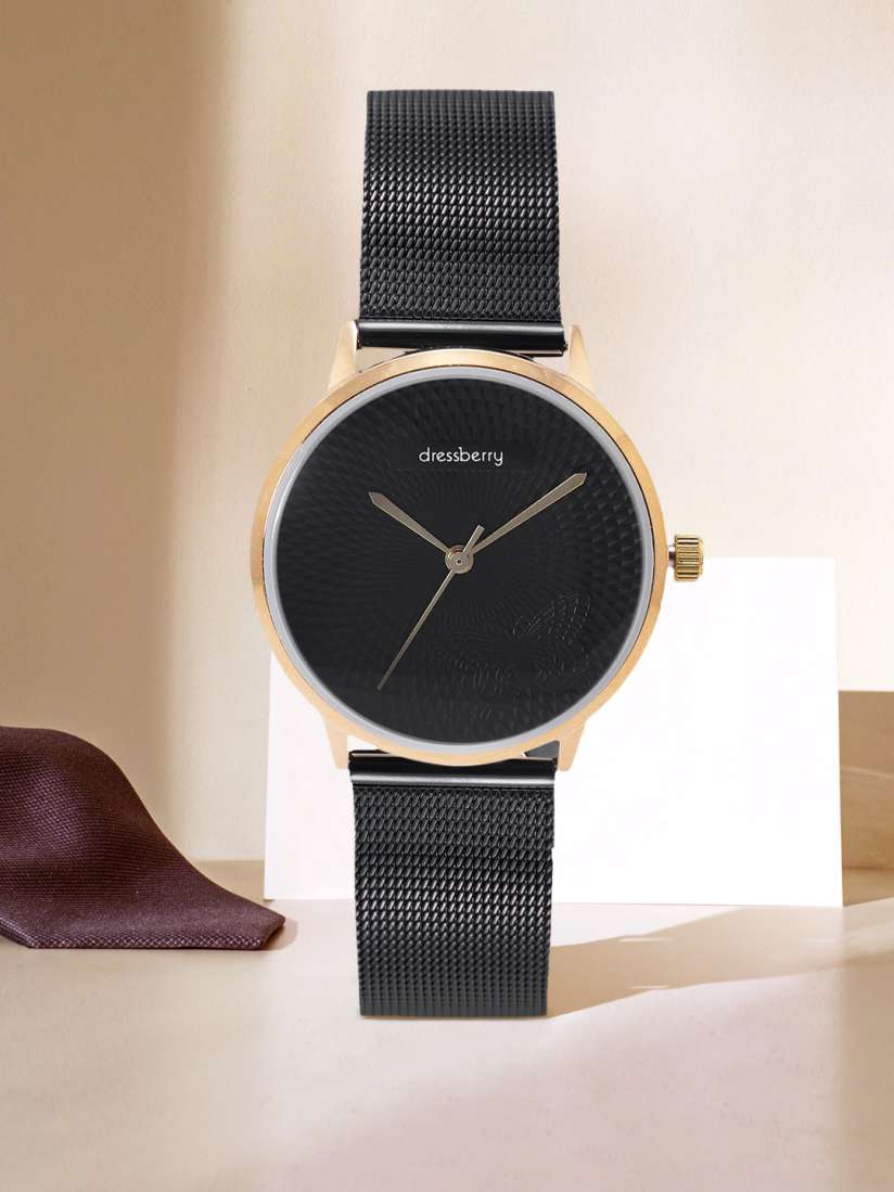 Buy DressBerry Women Black Stainless Steel Bracelet Style Straps Analogue Watch MFB PN LW5966M Watches for Women 15041258 Myntra