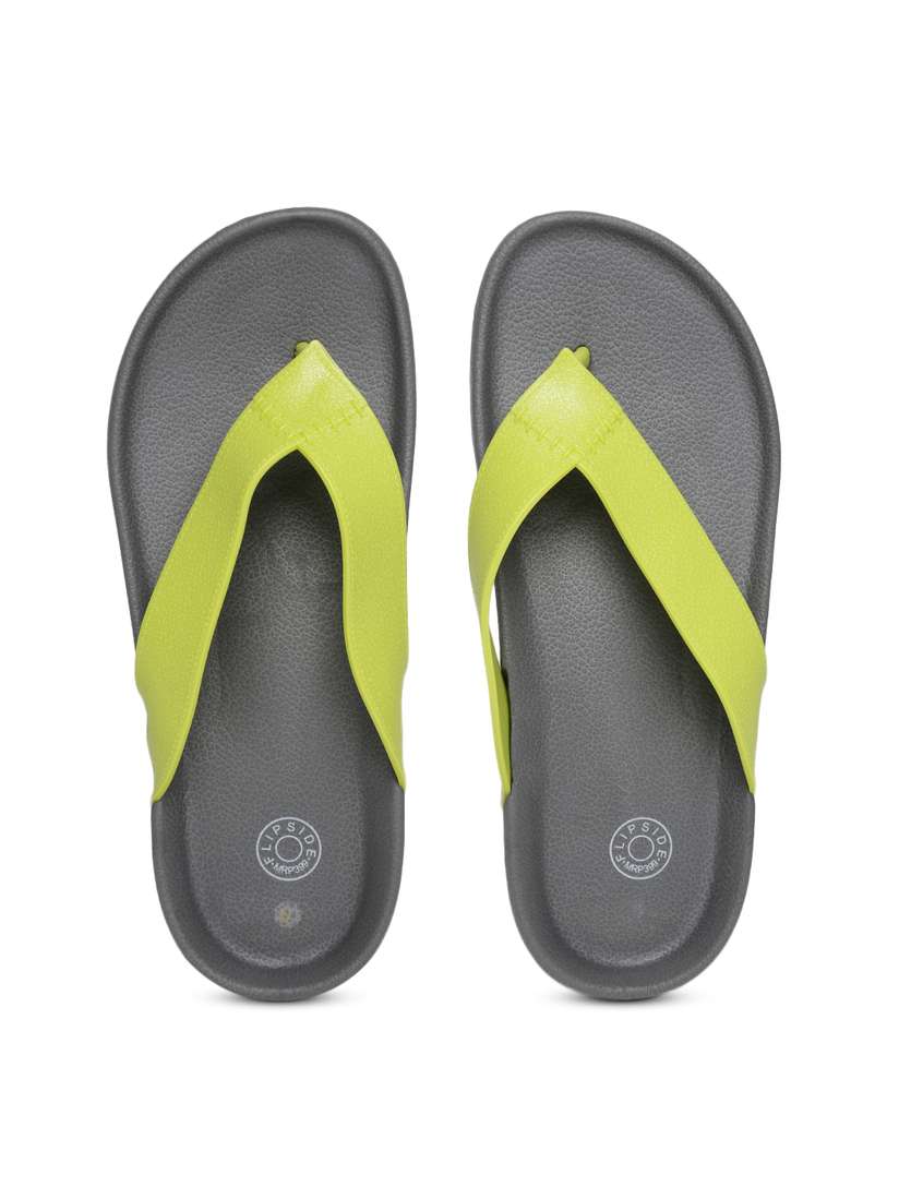 Myntra Lime Green Flip Flops Buy Flipside Men Lime Green Grey Flip