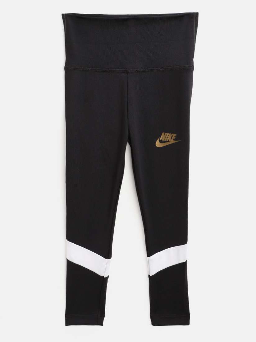 Buy Nike Girls Black White Striped Detail Go For Gold Leggings Leggings for Girls 15053920 Myntra