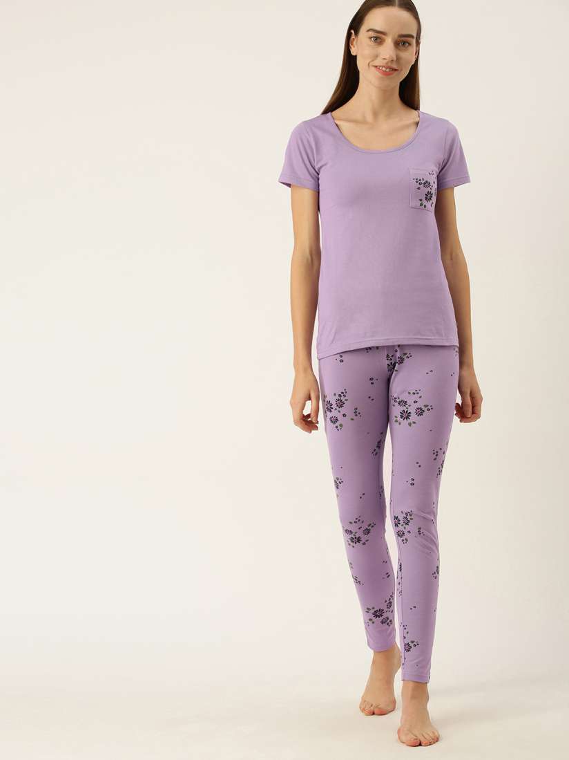 Buy Slumber Jill Women Lavender Night suit Night suits for Women 15070318 Myntra
