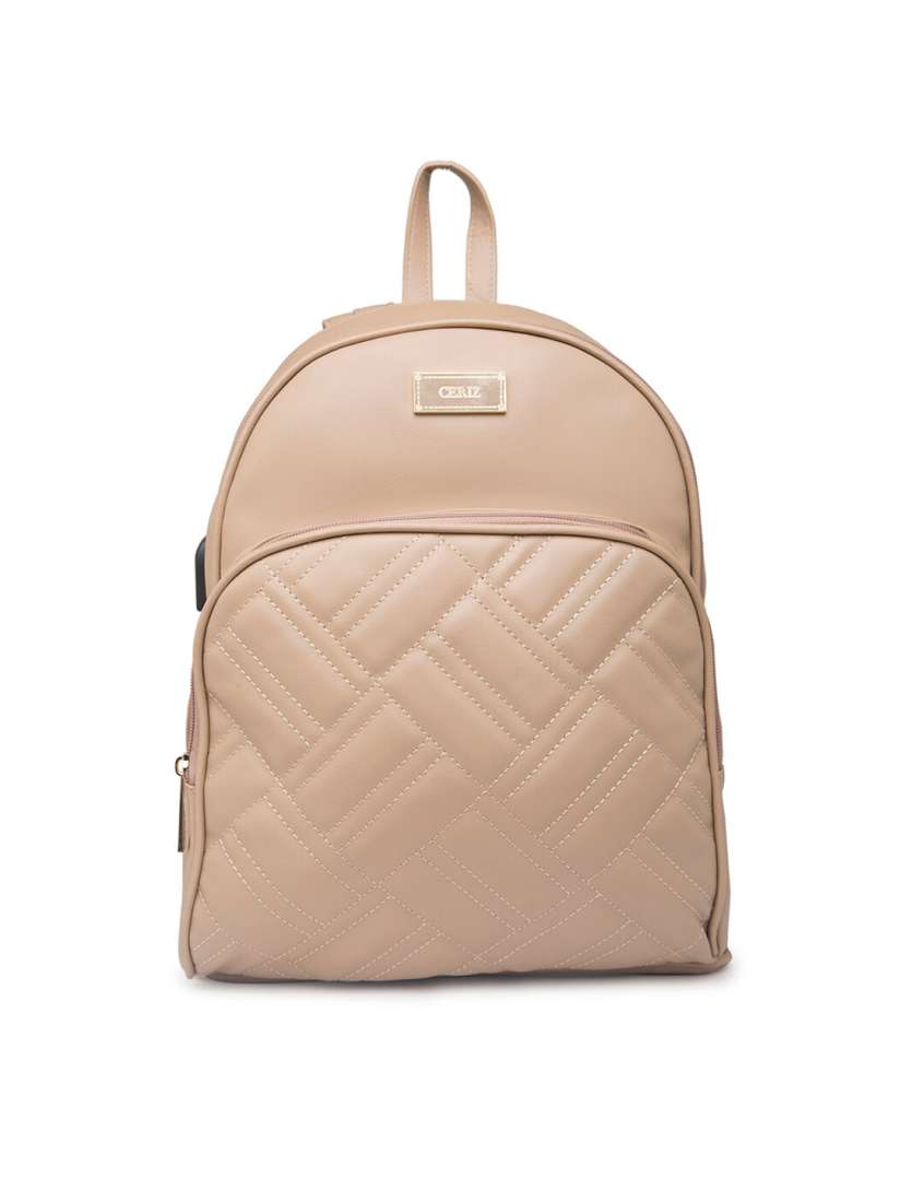 Buy CERIZ Women Taupe Geometric Backpack Backpacks for Women 15073976 Myntra