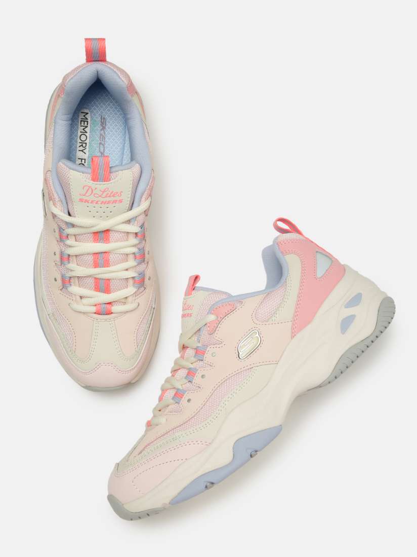 Buy Skechers Women Beige D Lite 4.0 Fresh Diva Sneakers Casual Shoes for Women 15076620 Myntra