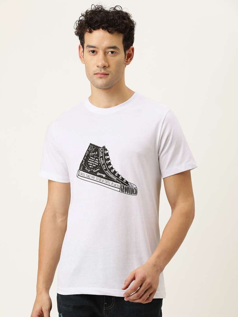 Buy FOREVER 21 Men White Black Typography Printed T shirt Tshirts for Men 15078398 Myntra