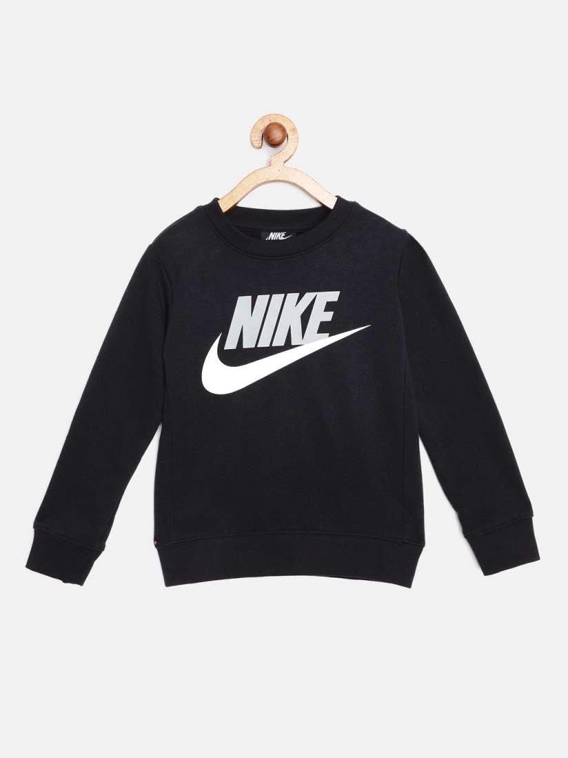 Buy Nike Boys Black Grey Brand Logo Print Club HBR FT Hoodie Sweatshirt Sweatshirts for Boys 15078438 Myntra