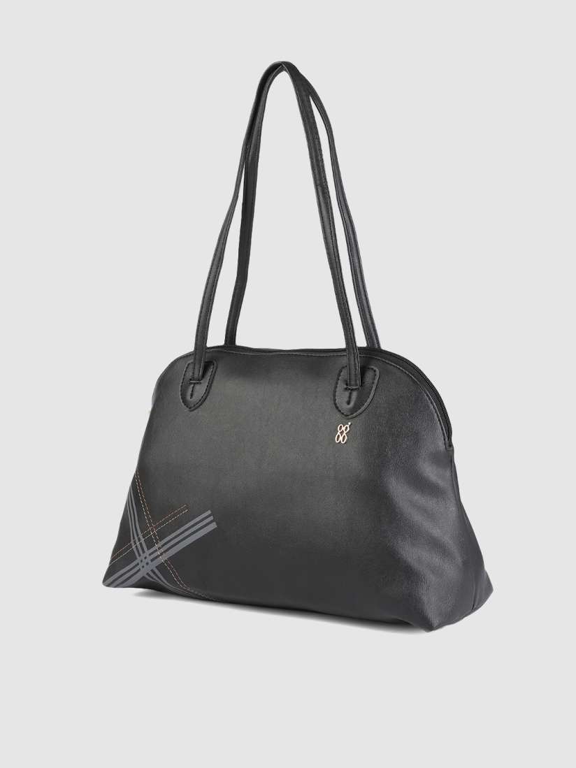Buy Baggit Black Solid Structured Shoulder Bag Handbags for Women 15080764 Myntra