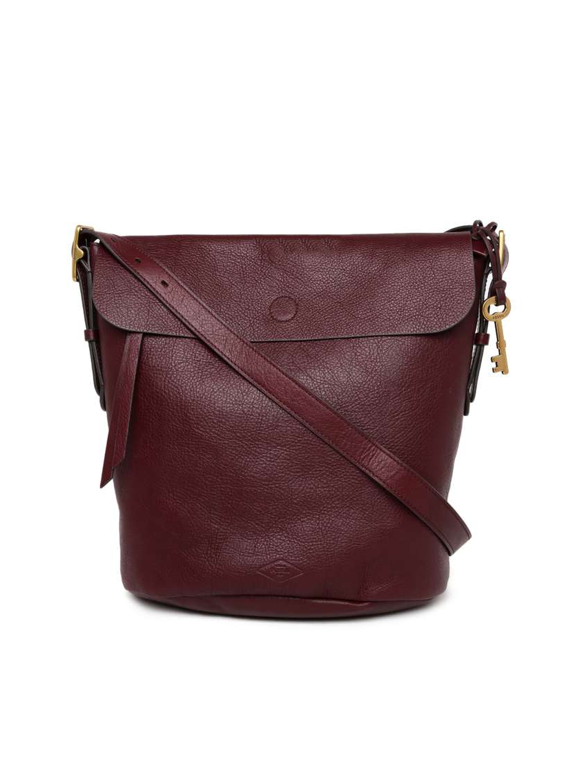 Buy Fossil Burgundy Haven Cowhide Leather Sling Bag Handbags for Women 1508573 Myntra