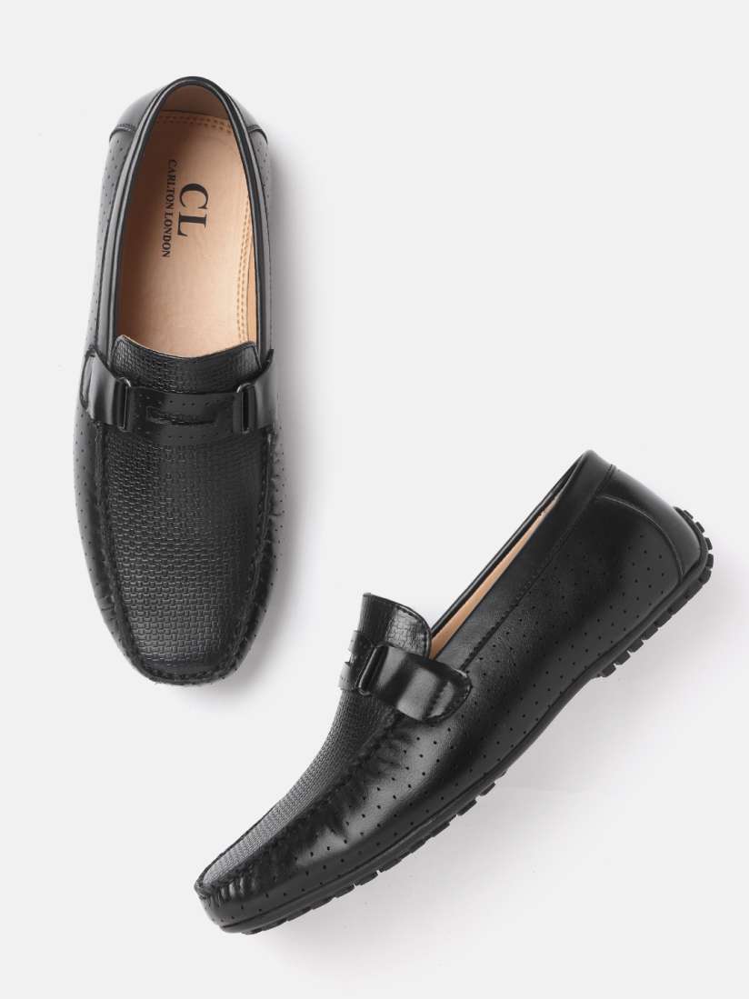 Buy Carlton London Men Black Textured Driving Shoes Casual Shoes for Men 15088454 Myntra