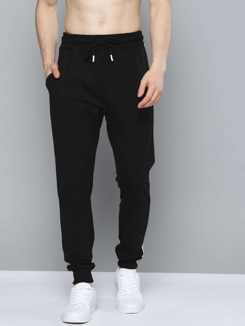 Buy Kook N Keech Men Black Solid Slim Fit Joggers Track Pants for Men 15088680 Myntra
