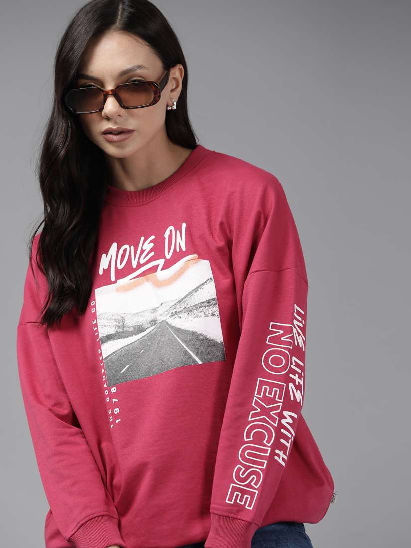 Buy The Roadster Lifestyle Co. Women Printed Sweatshirt Sweatshirts for Women 15088922 Myntra