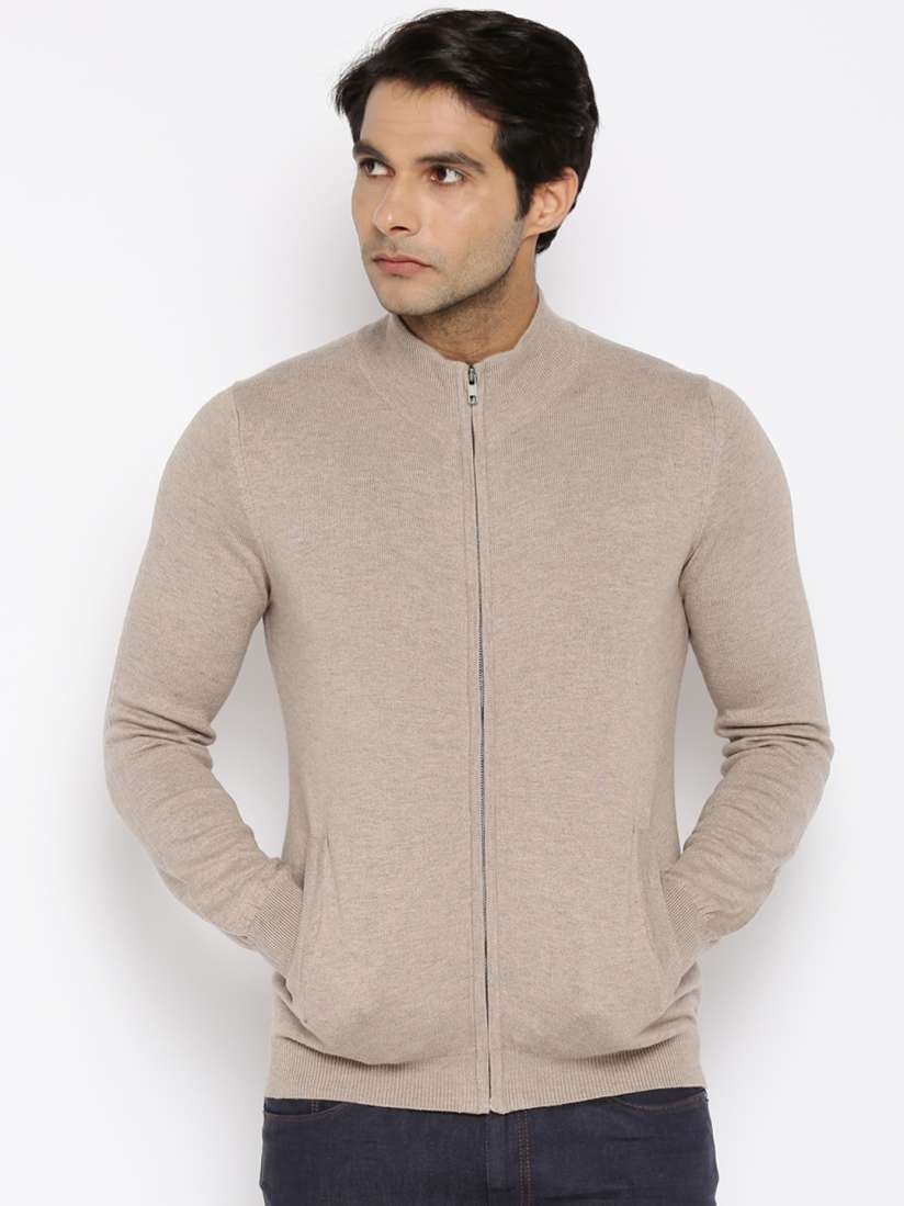 Buy Celio Men Beige Solid Cardigan Sweaters for Men 1509444 Myntra