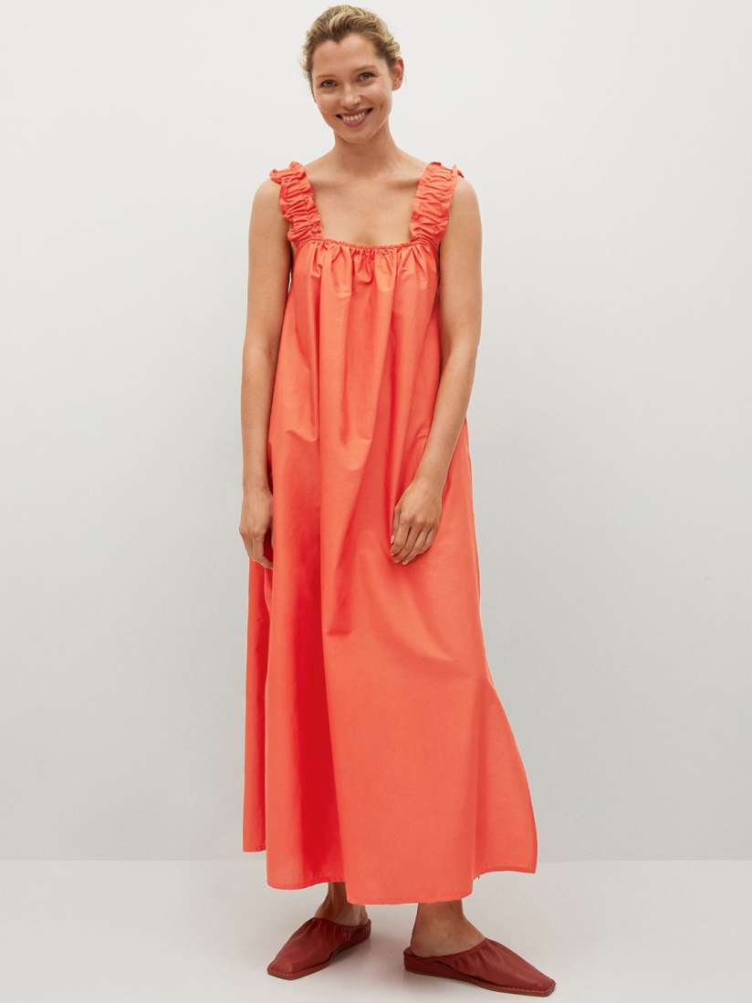 Mango red maxi dress discount
