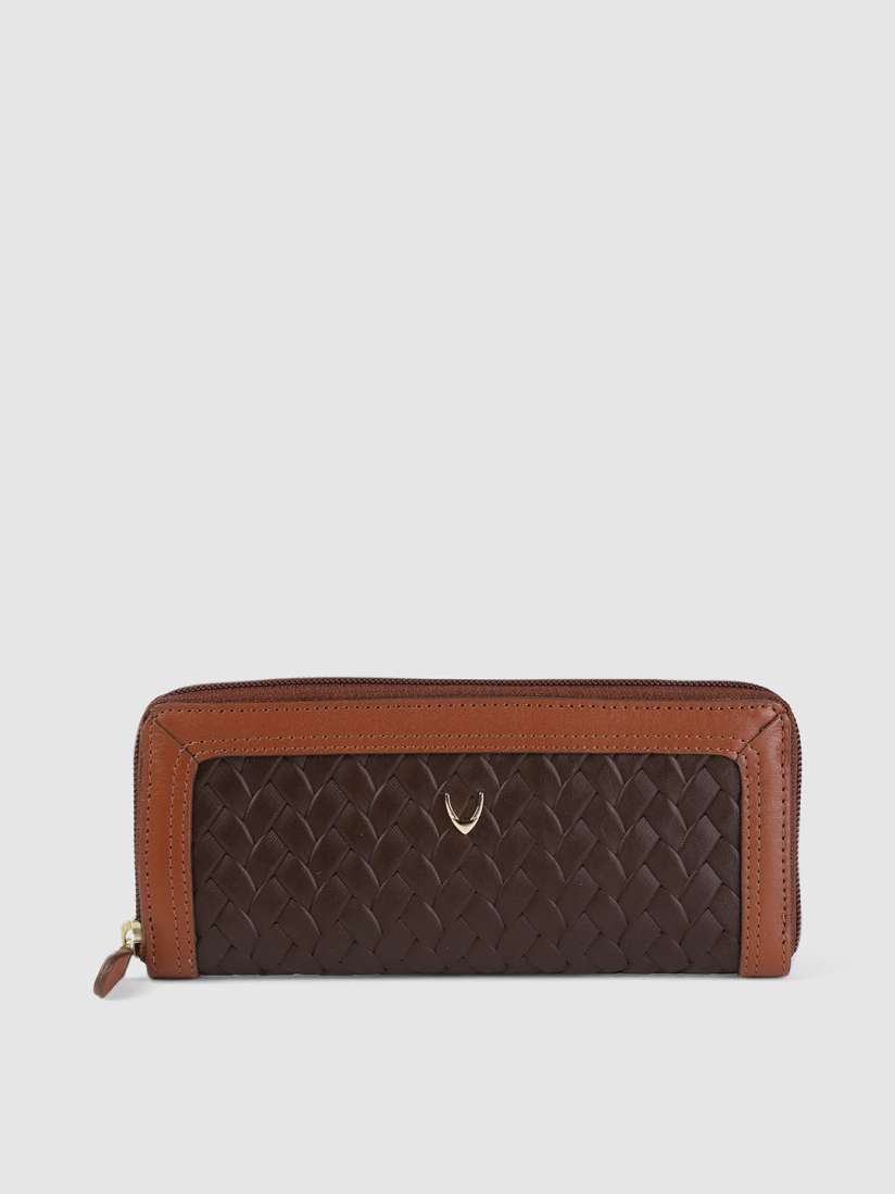 Buy Hidesign Women Brown Woven Design Leather Zip Around Wallet Wallets for Women 15104208 Myntra