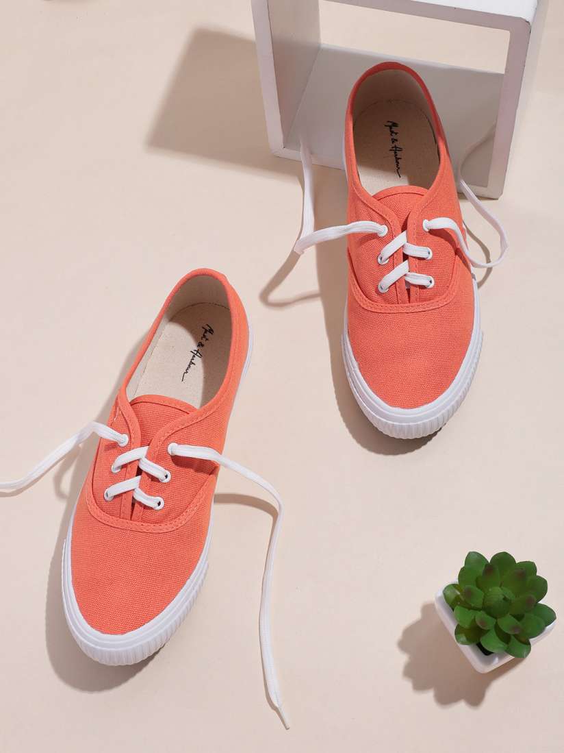 Coral red shoes shop