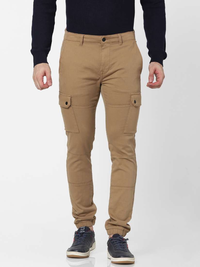 Buy Celio Men Brown Slim Fit Cargos Trousers Trousers for Men 15115268 Myntra