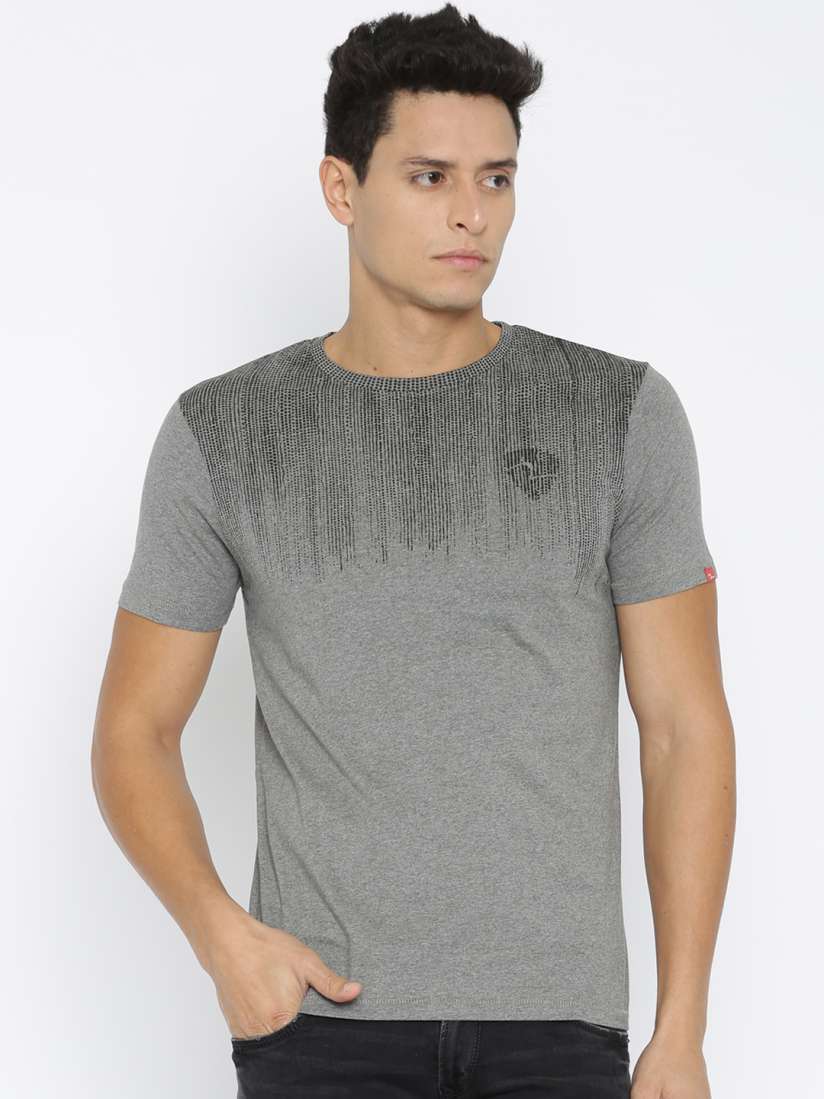 Buy SPYKAR Men Grey Printed T shirt Tshirts for Men 1511564 Myntra