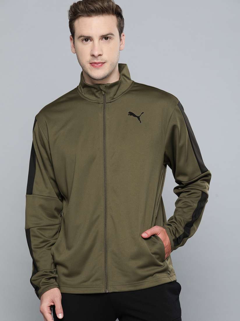 Buy Puma Men Olive Green Favourite Blaster DryCELL Sporty Track Jacket Jackets for Men 15118848 Myntra