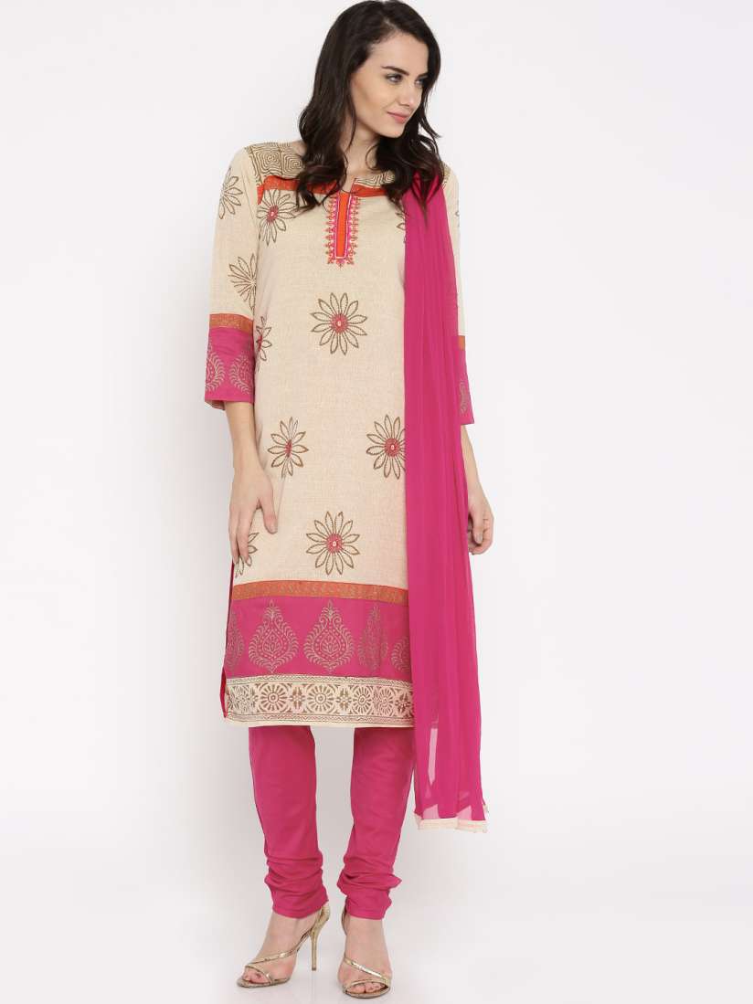 Buy Soch Pink Beige Printed Churidar Kurta Kurta Sets for Women 1512049 Myntra