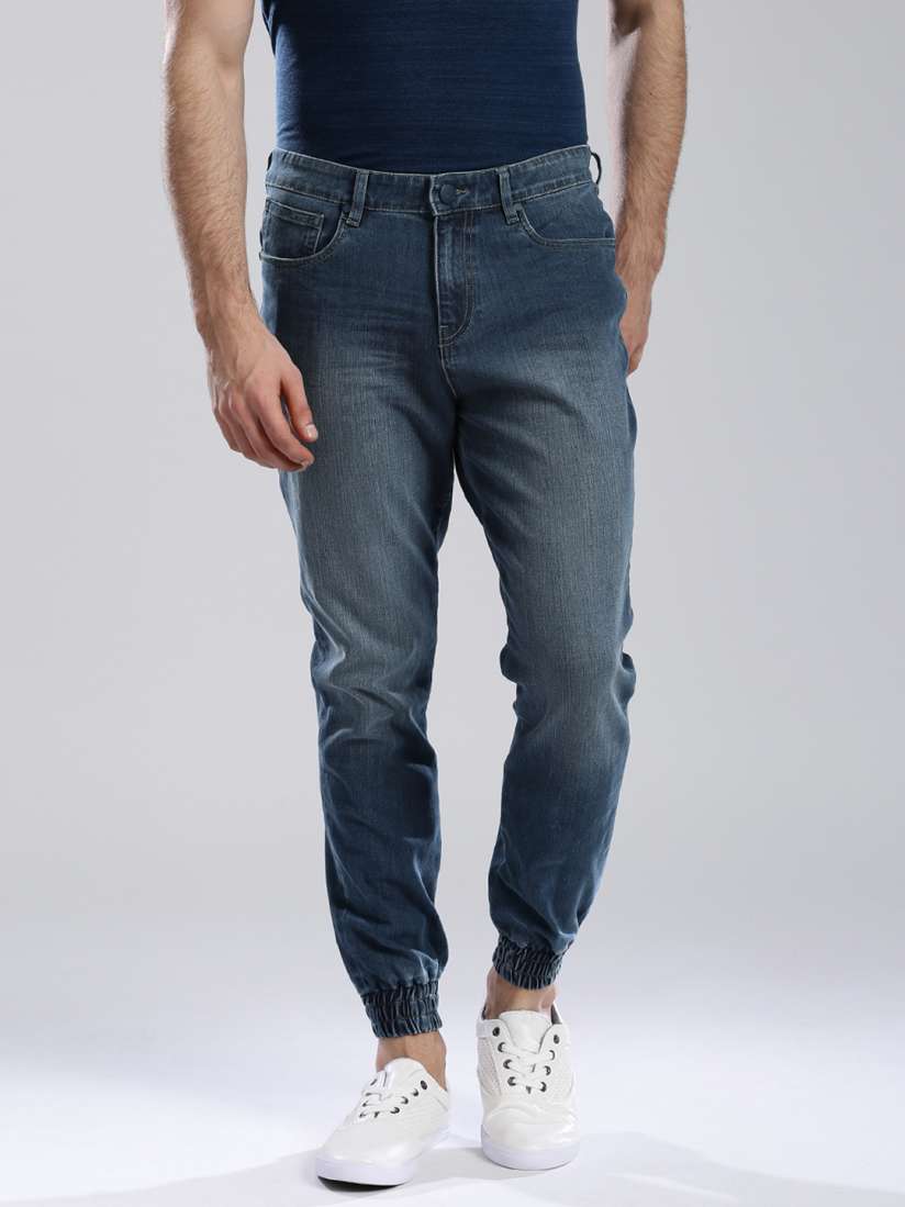 Buy HRX by Hrithik Roshan Men Blue Jogger Fit Mid Rise Clean Look Jeans Jeans for Men 1512265 Myntra