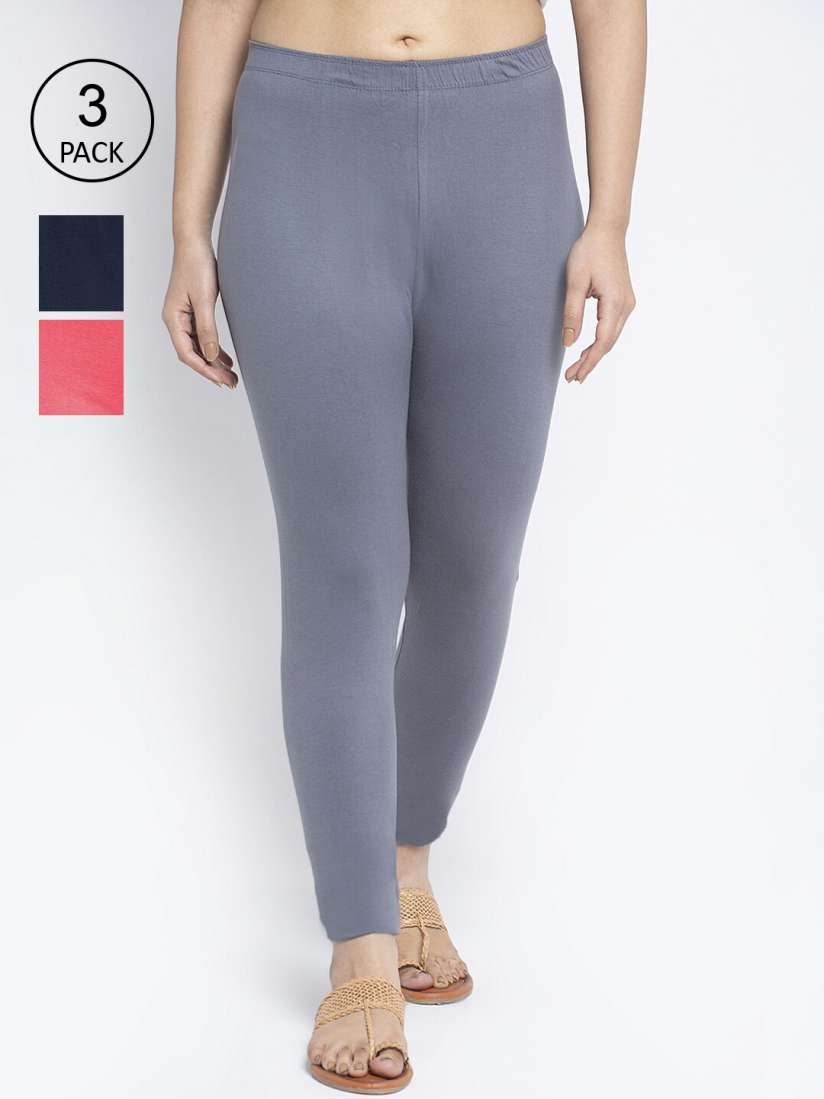 Buy GRACIT Women Pack Of 3 Solid Ankle Length Leggings Leggings for Women 15122996 Myntra