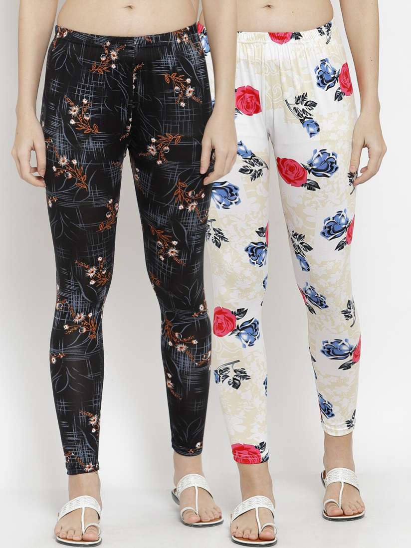 Buy KLOTTHE Women Pack Of 2 Printed Ankle Length Leggings Leggings for Women 15125174 Myntra