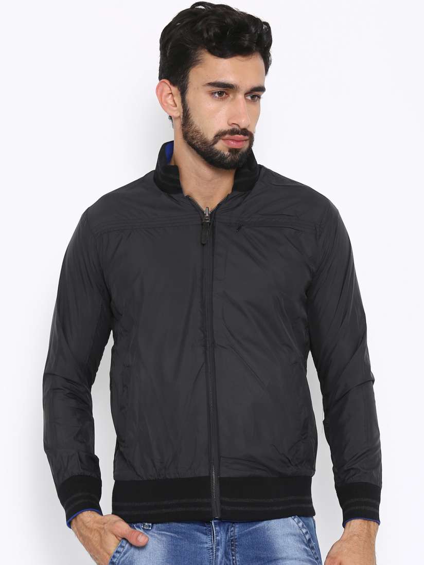 Buy Status Quo Blue Black Striped Reversible Jacket Jackets for Men 1512537 Myntra