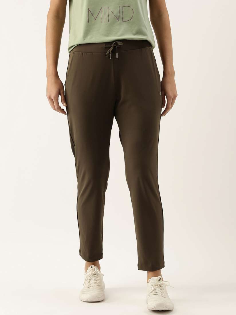Buy Enamor Womens Olive Athleisure Antimicrobial Smart Active Pants Track Pants for Women 15127500 Myntra