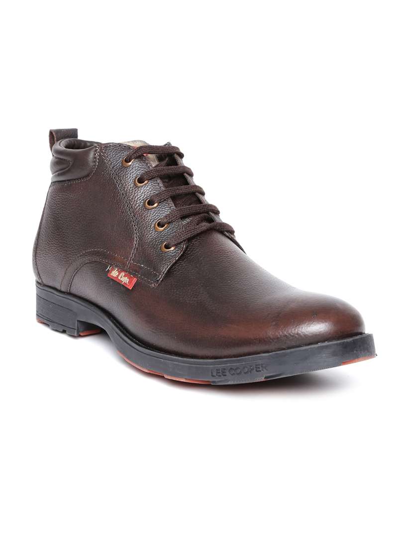 Buy Lee Cooper Men Brown Mid Top Leather Casual Shoes Casual Shoes for Men 1512876 Myntra