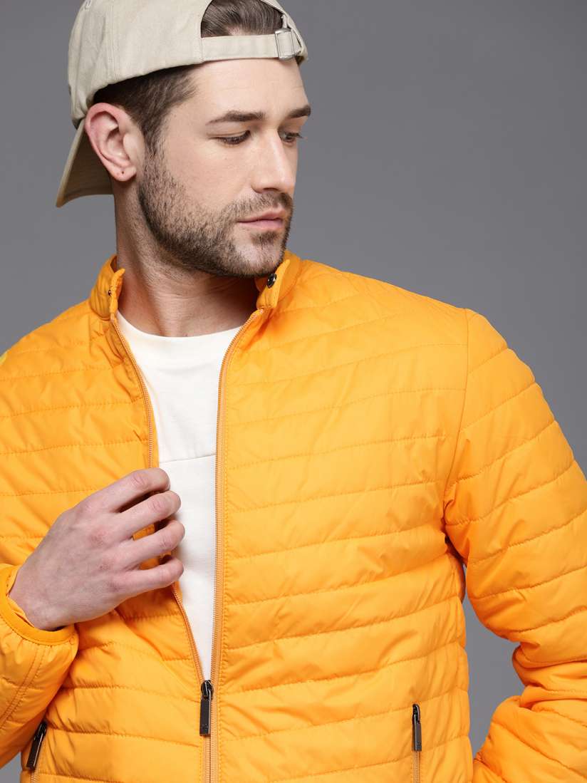 Yellow quilted jacket cheap