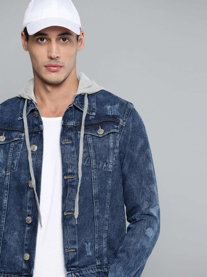 Buy Harvard Men Navy Blue Pure Cotton Denim Jacket Jackets for Men 15135464 Myntra