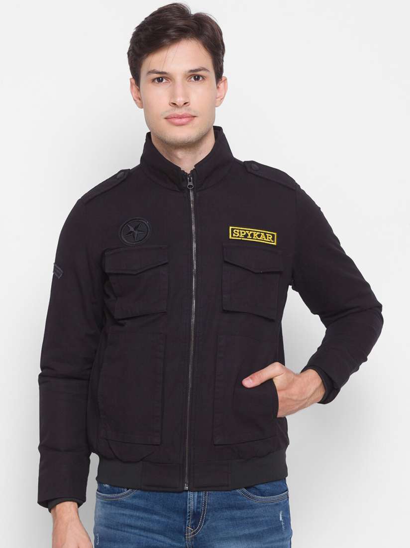 Buy SPYKAR Men Black Cotton Bomber Jacket Jackets for Men 15138418 Myntra