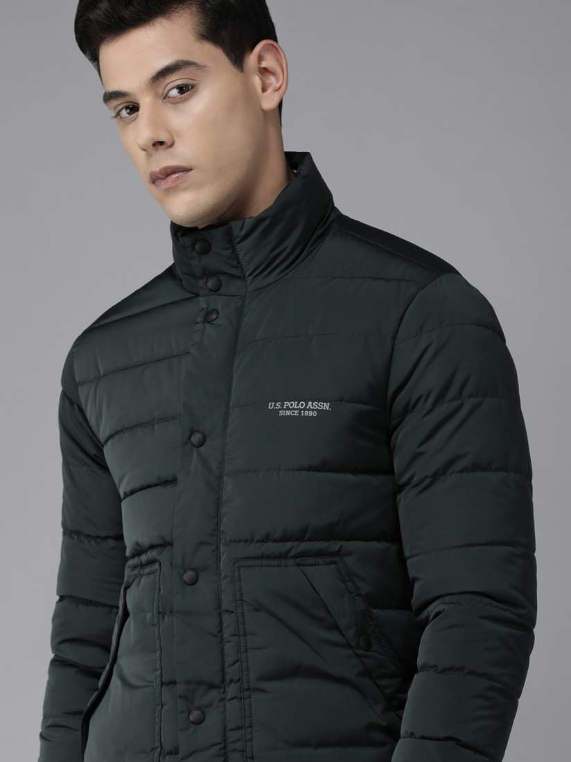 Buy U S Polo Assn Men Olive Green Brand Logo Horizontal Quilted Jacket Jackets for Men 15147868 Myntra