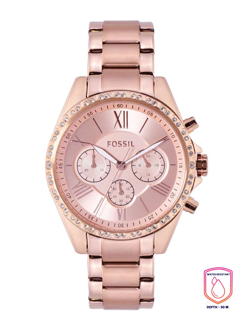 Buy Fossil Women Rose Gold Toned Embellished Analogue Watch BQ3377 Watches for Women 15149286 Myntra