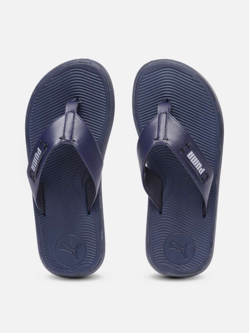 Puma navy blue flip flops clearance