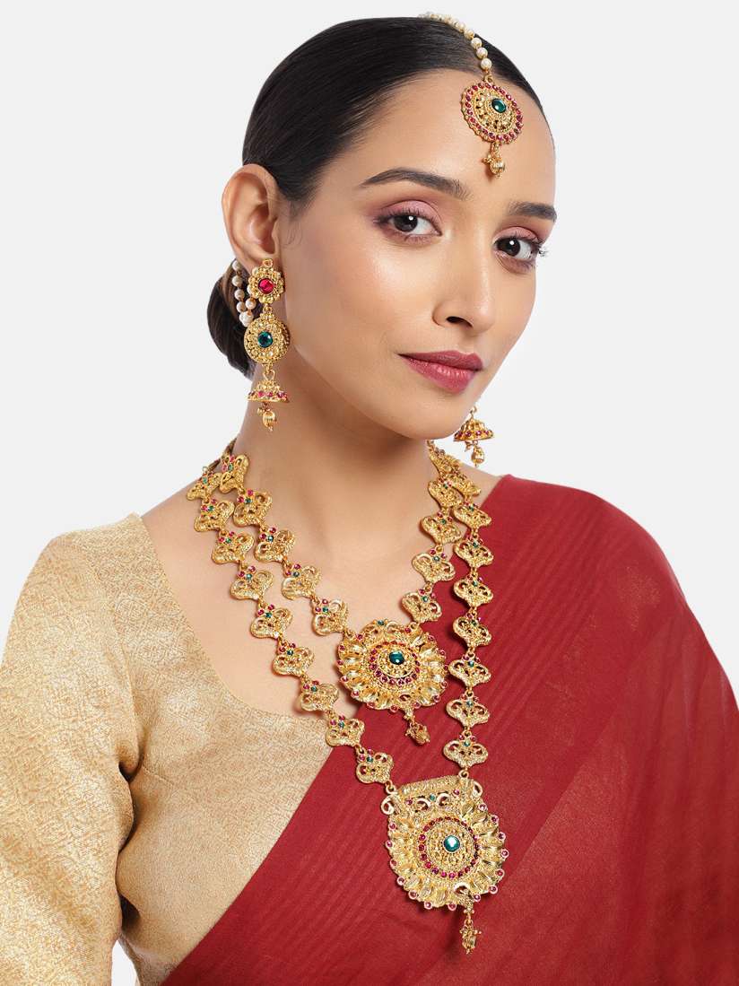 Buy ASMITTA JEWELLERY Gold Toned Traditional Bridal Jewellery Set Jewellery Set for Women 15149634 Myntra