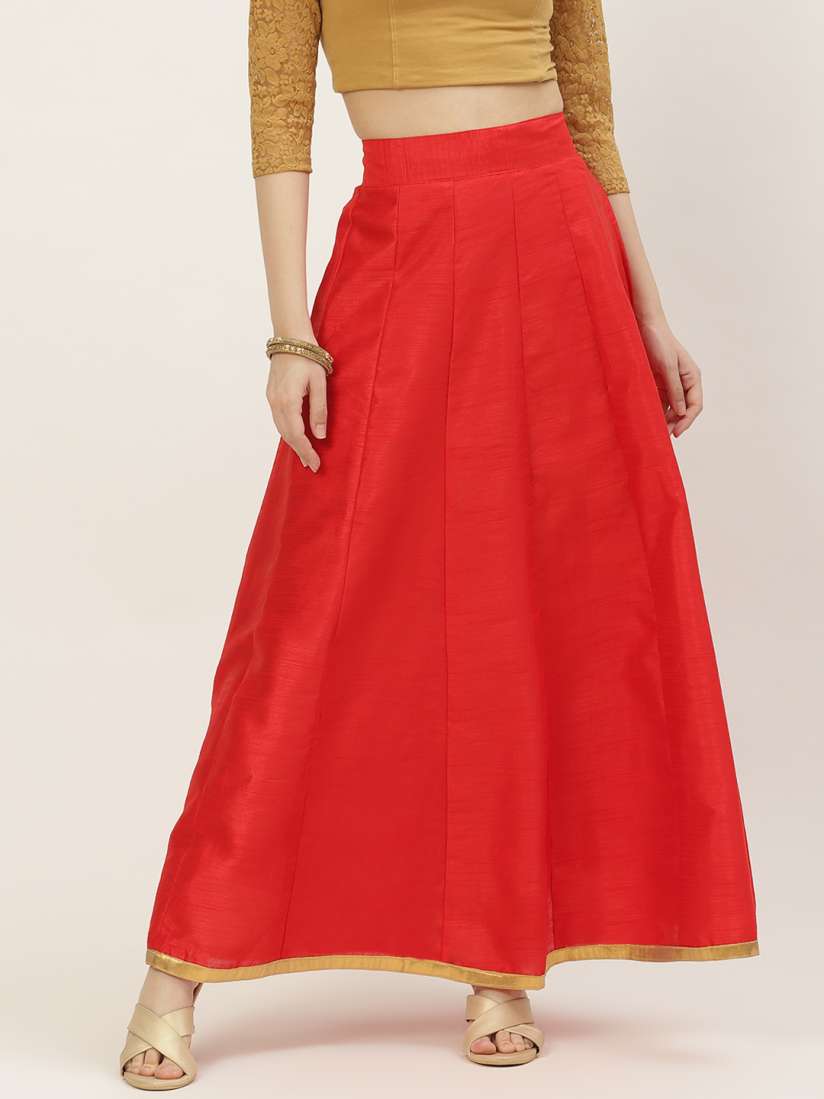 Red skirt myntra cheap