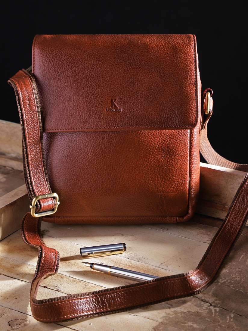 Buy K London Unisex Brown Textured Messenger Bag Messenger Bag for Unisex 15151126 Myntra